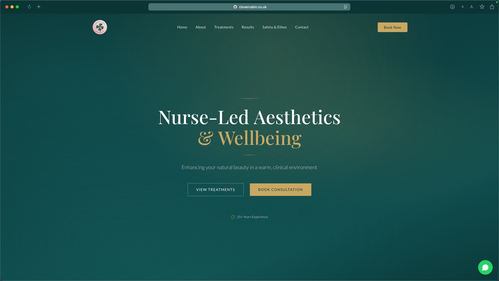 Clover Cabin website preview