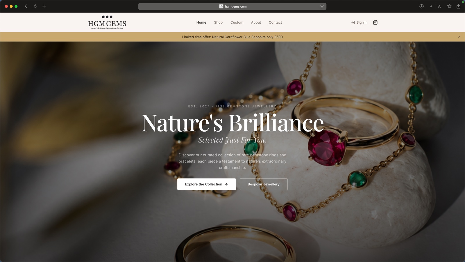 HGM Gems website preview